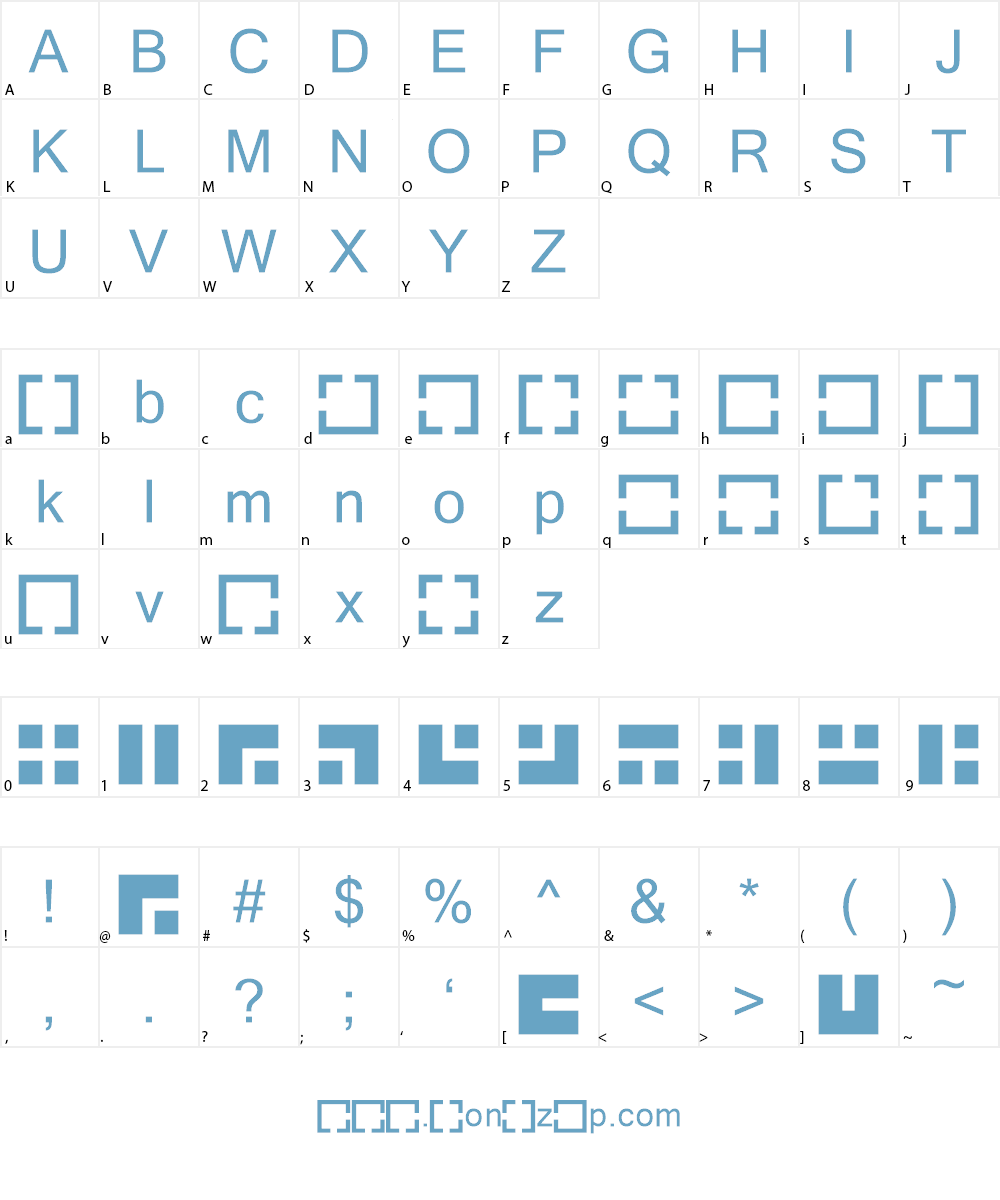 Maze Maker Inverted Level 1F Font Character